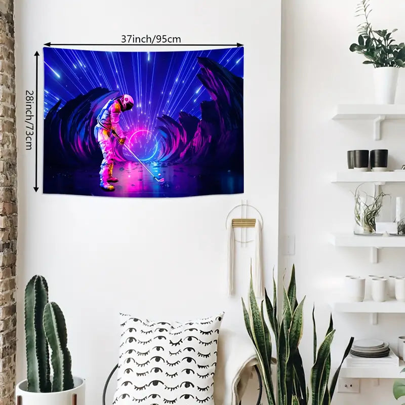 Astronaut Space Golf | Oficiální GlowTapestry UV Art Decor 