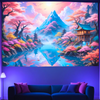 Serene Mountain Retreat | Oficiální GlowTapestry UV Art Decory 