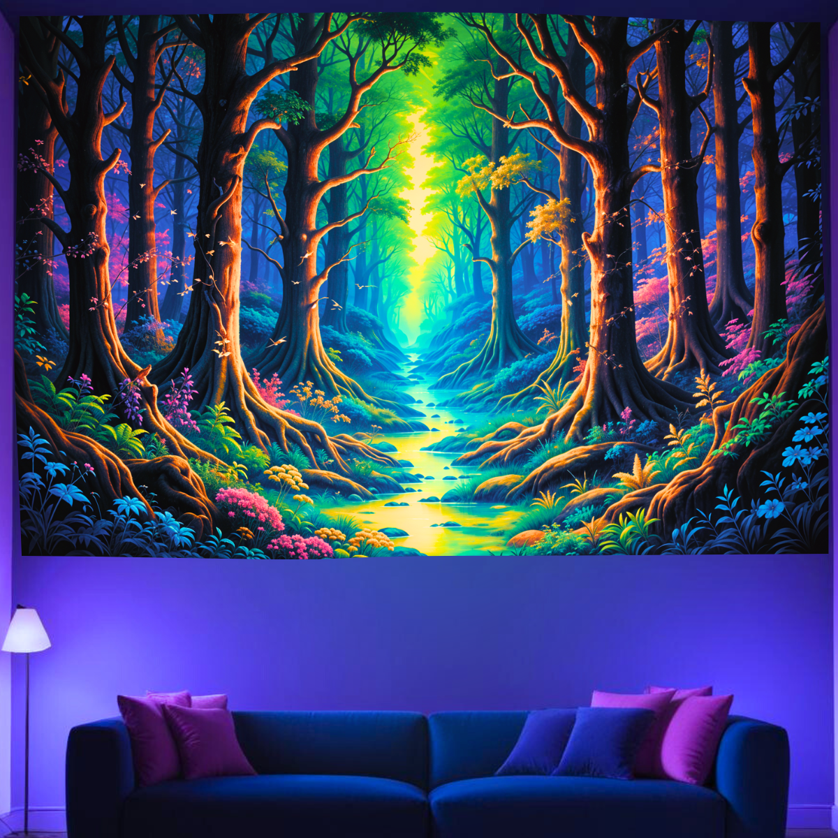 Enchanted Forest Glow | Oficiální GlowTapestry UV Art Decor 