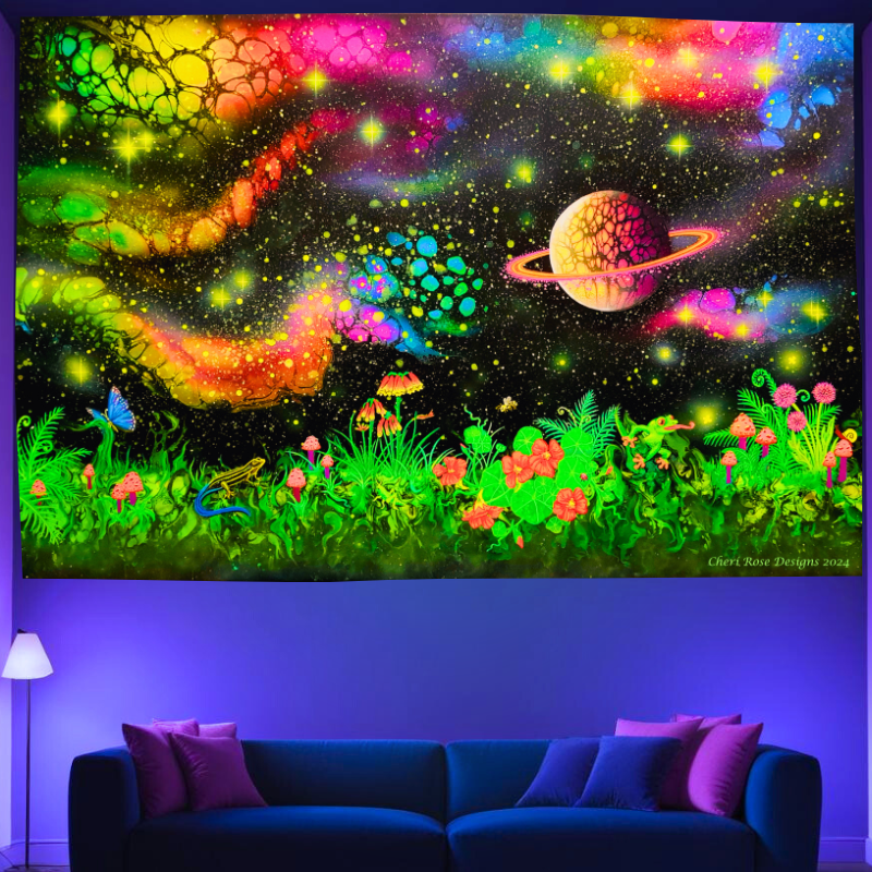 Im Nachtgarten | Offizielles GlowTapestry UV-Kunstdekor 