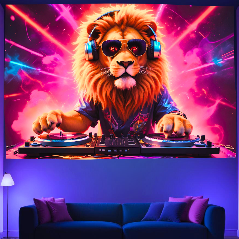 Lion Beats DJ | Oficiální GlowTapestry UV Art Decor 