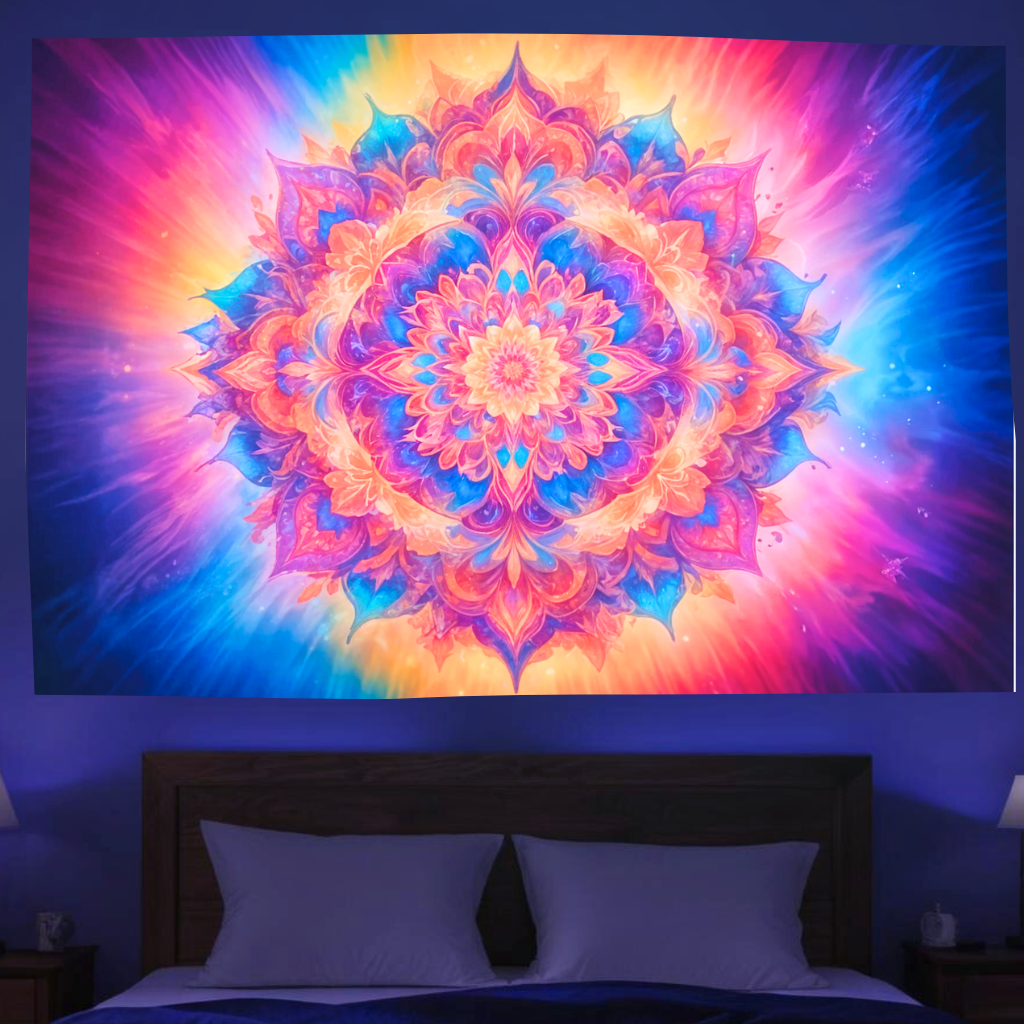 Strahlendes Mandala | Offizielles GlowTapestry UV-Kunstdekor 