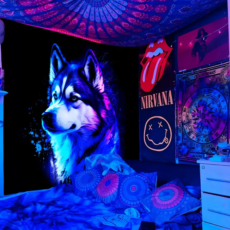 Wolfstotem | Offizielles GlowTapestry UV-Kunstdekor 