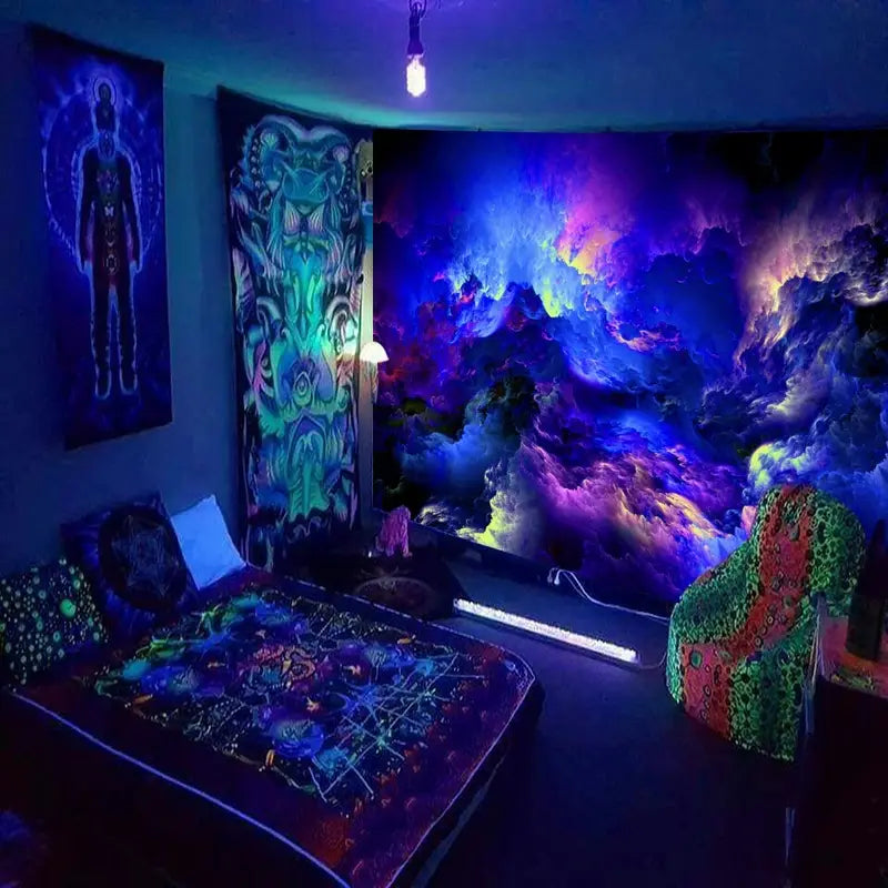 Farbenfrohe, moderne Galaxie | Offizielles GlowTapestry UV-Kunstdekor 