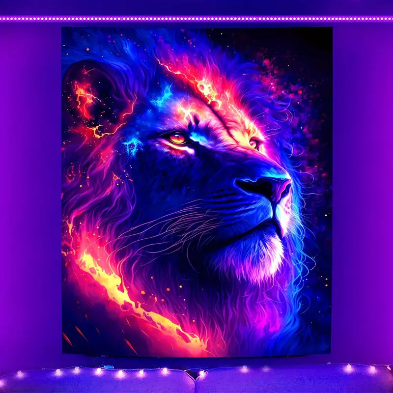 Lví gobelín | Oficiální GlowTapestry UV Art Decor 