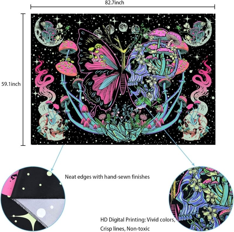 Butterfly Moon Skull Phase - GlowCreations