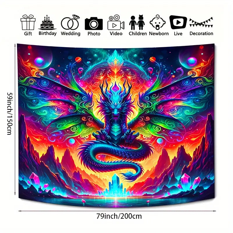 Drache | Offizielles GlowTapestry UV-Kunstdekor 