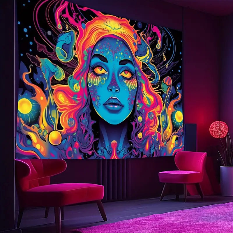 Hippie Schwarzlicht UV | Offizielles GlowTapestry UV-Kunstdekor 