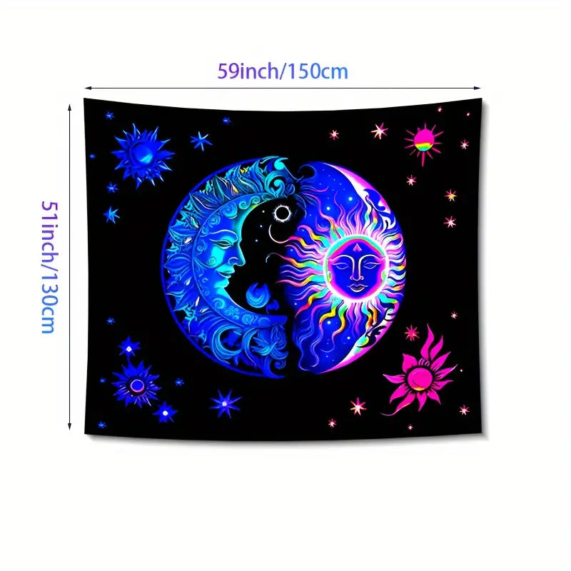 Sluneční Lunární | Oficiální GlowTapestry UV Art Decor 