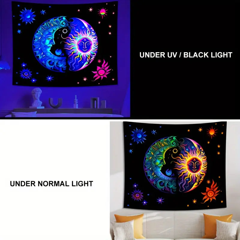 Sluneční Lunární | Oficiální GlowTapestry UV Art Decor 