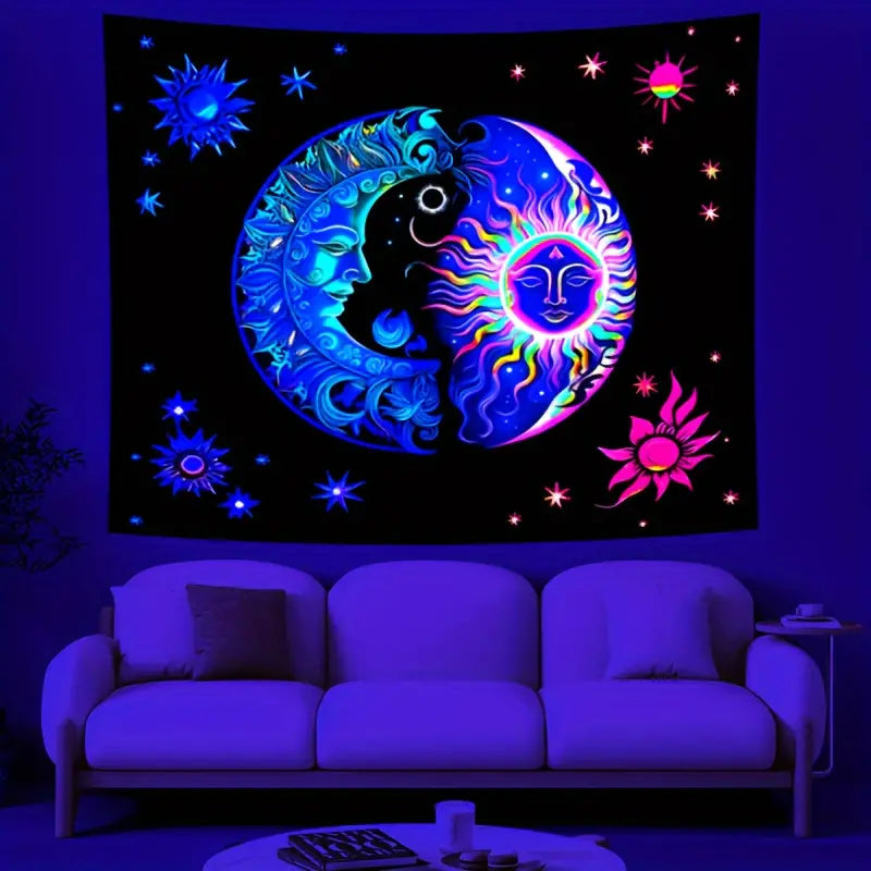 Sluneční Lunární | Oficiální GlowTapestry UV Art Decor 