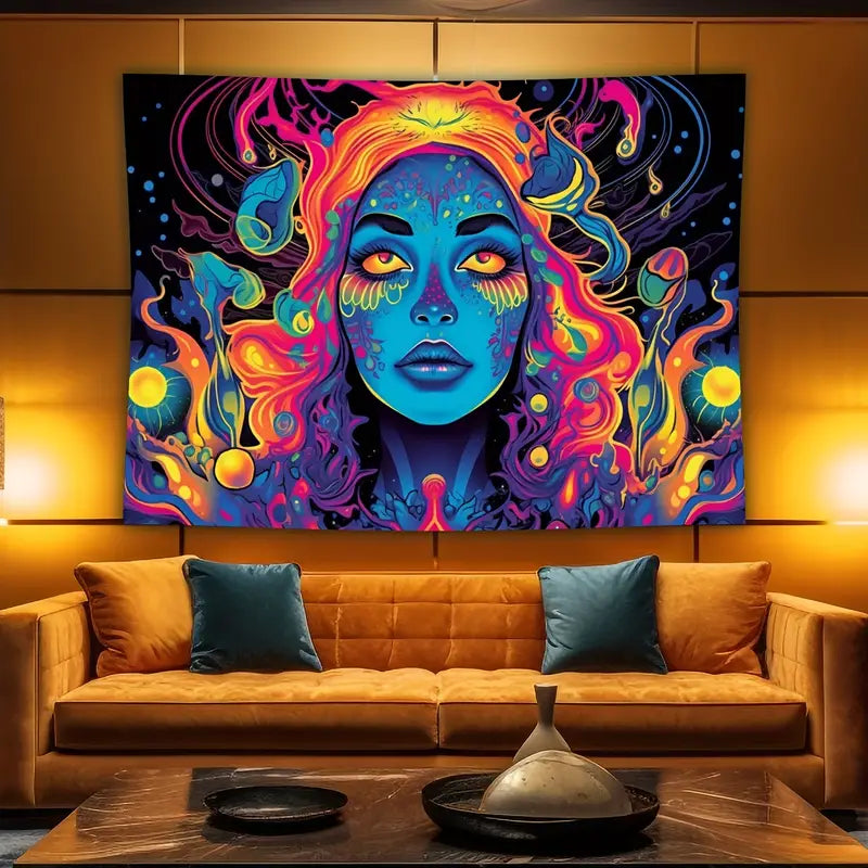 Hippie Schwarzlicht UV | Offizielles GlowTapestry UV-Kunstdekor 