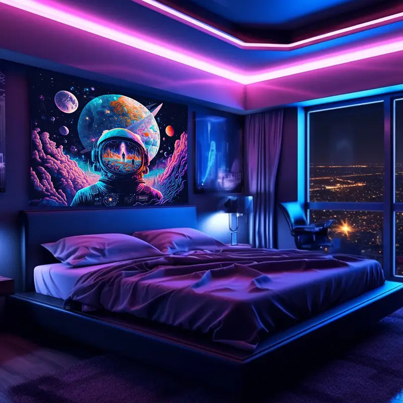 Neon Galaxy Space | Oficiální GlowTapestry UV Art Decor 