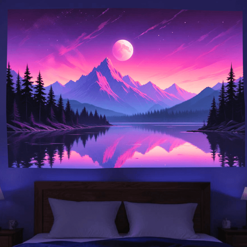 Moonlit Mountain Serenity - GlowCreations
