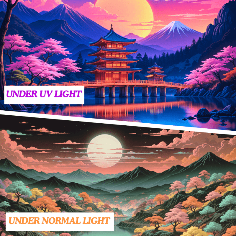 Sakura Sunset Pagoda - GlowCreations