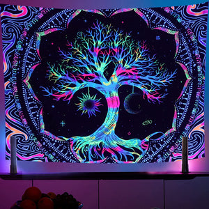 Věčný vesmírný strom | Oficiální GlowTapestry UV Art Decor 