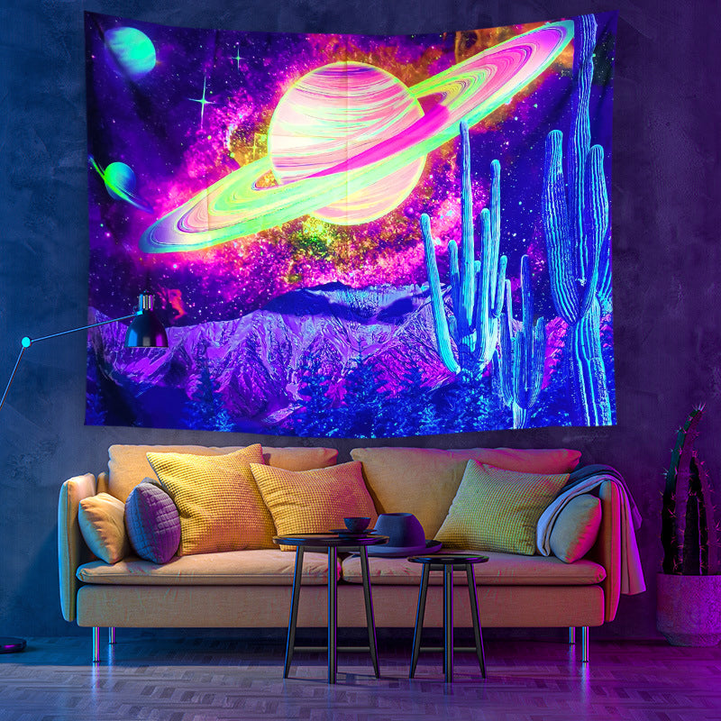 Neon Saturn | Offizielles GlowTapestry UV-Kunstdekor 