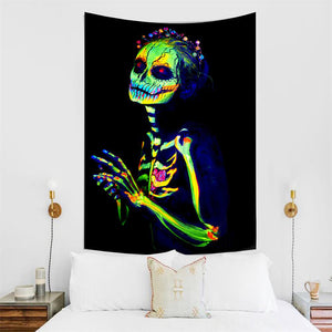 Skelett Día de Muertos | Offizielles GlowTapestry UV-Kunstdekor 