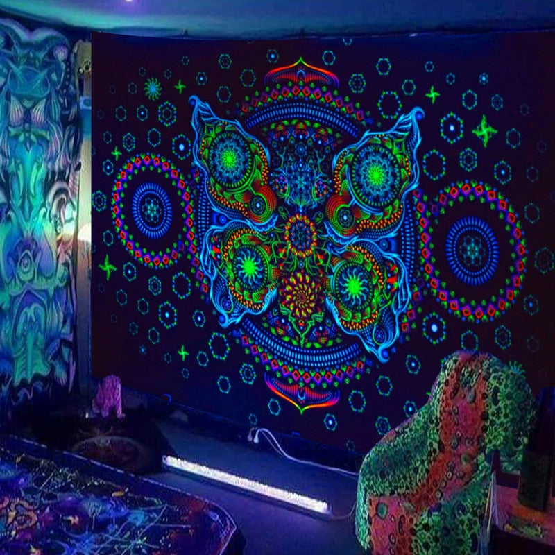 Schmetterlings-Mandala | Offizielles GlowTapestry UV-Kunstdekor