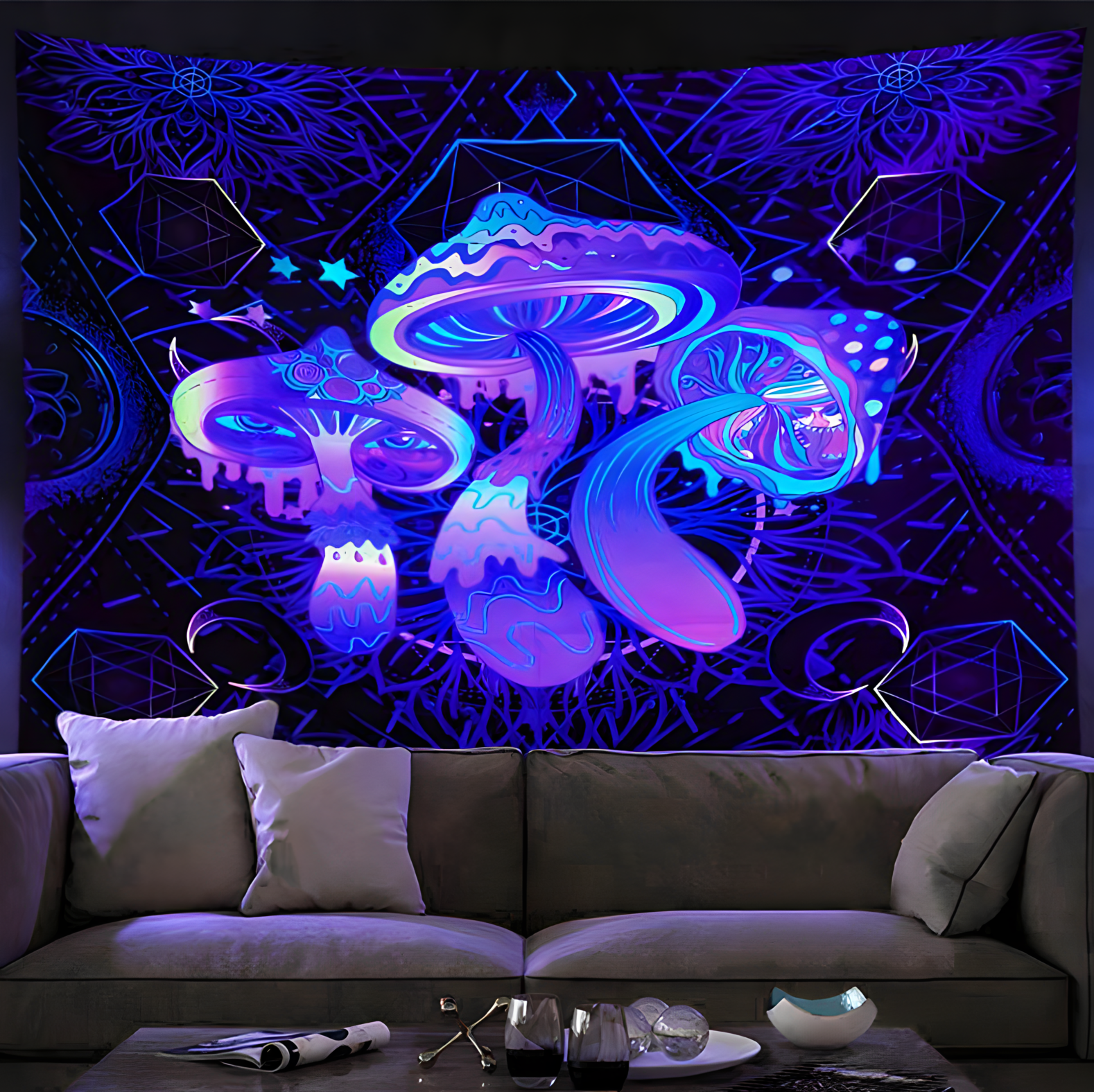 Tančící houby | Oficiální GlowTapestry UV Art Decor 