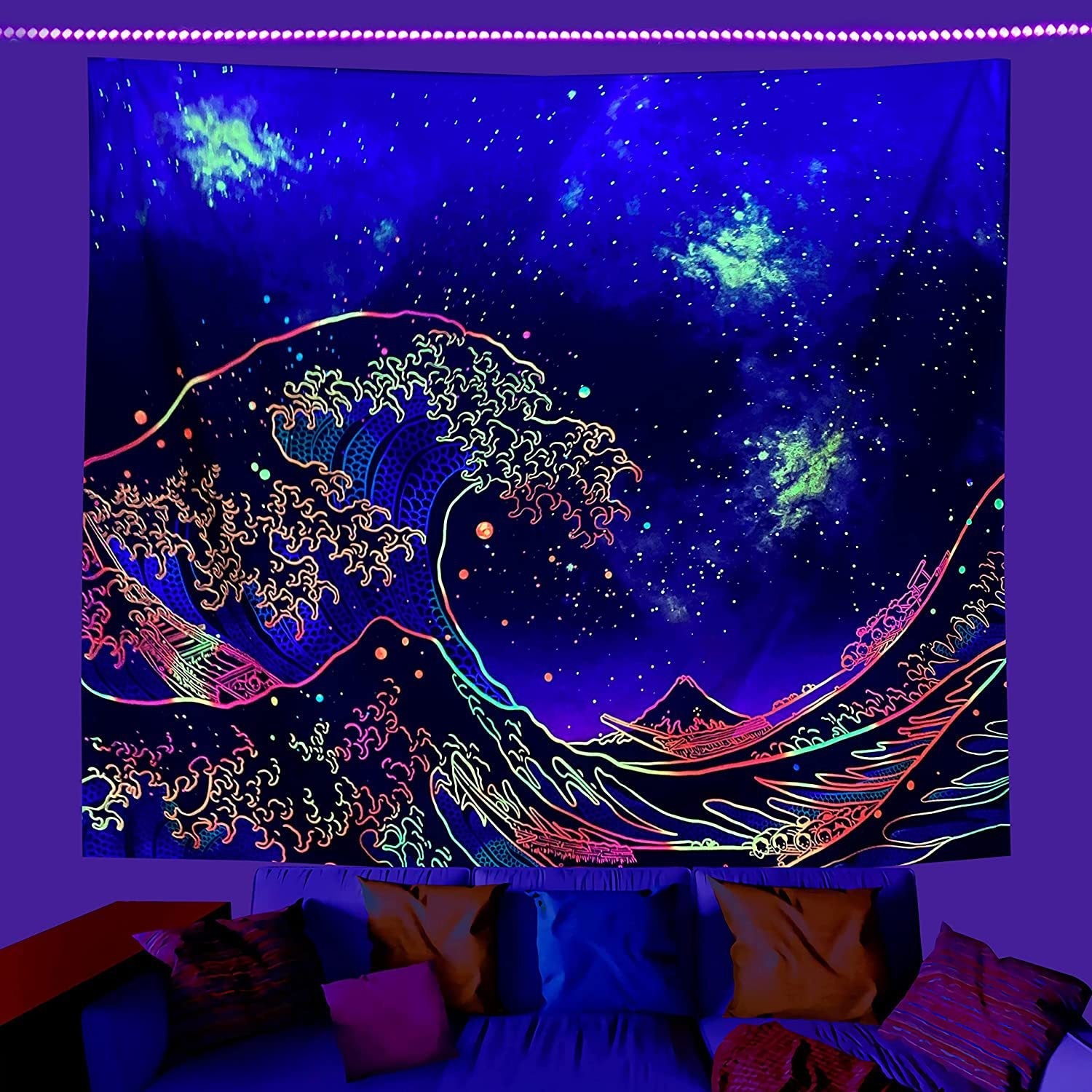 Neonwellen | Offizielles GlowTapestry UV-Kunstdekor 