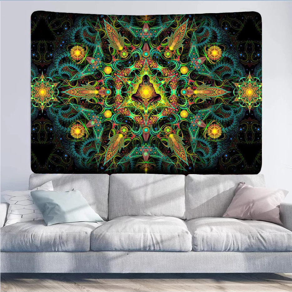 Žlutá mandala | Oficiální GlowTapestry UV Art Decor 